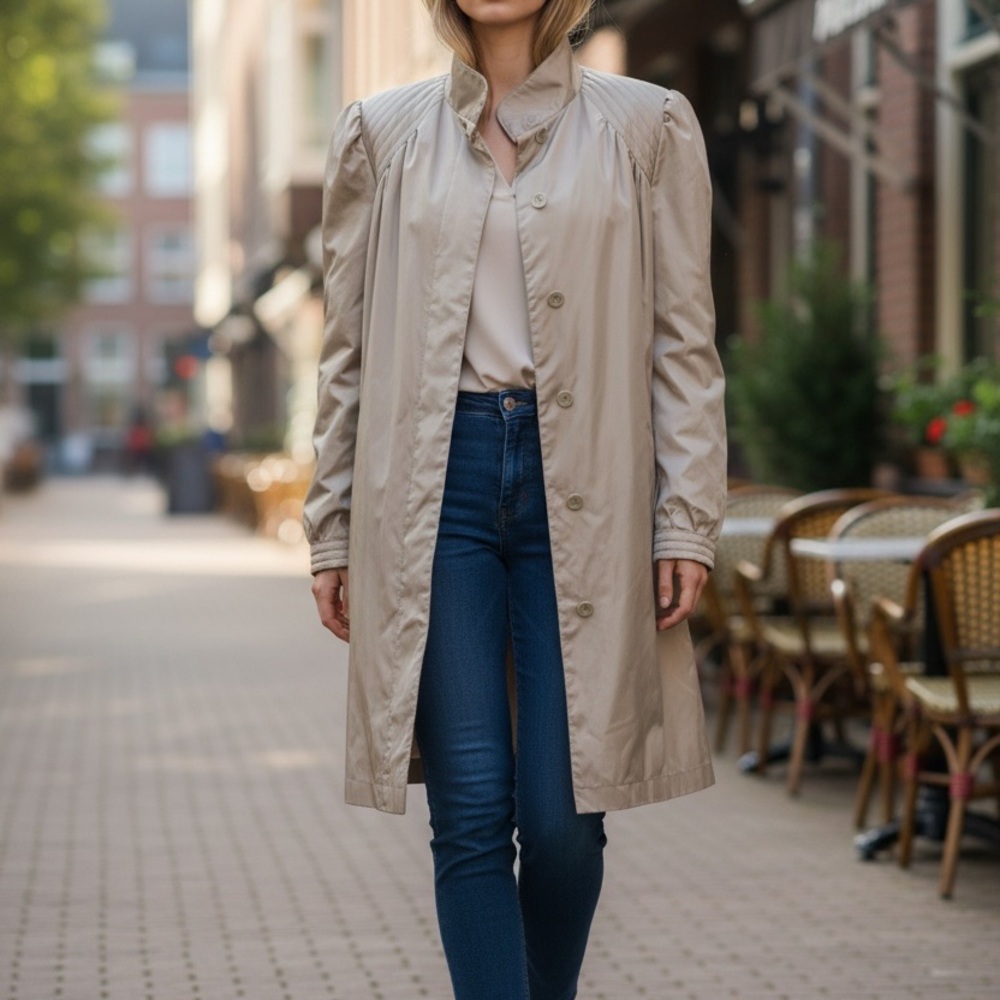 Women's Vintage Metallic Tan Coat
